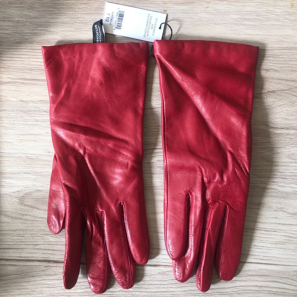 Leather cashmere lined gloves